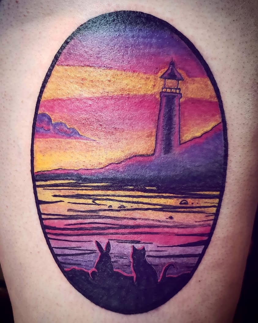 Cat, Bunny, Lighthouse